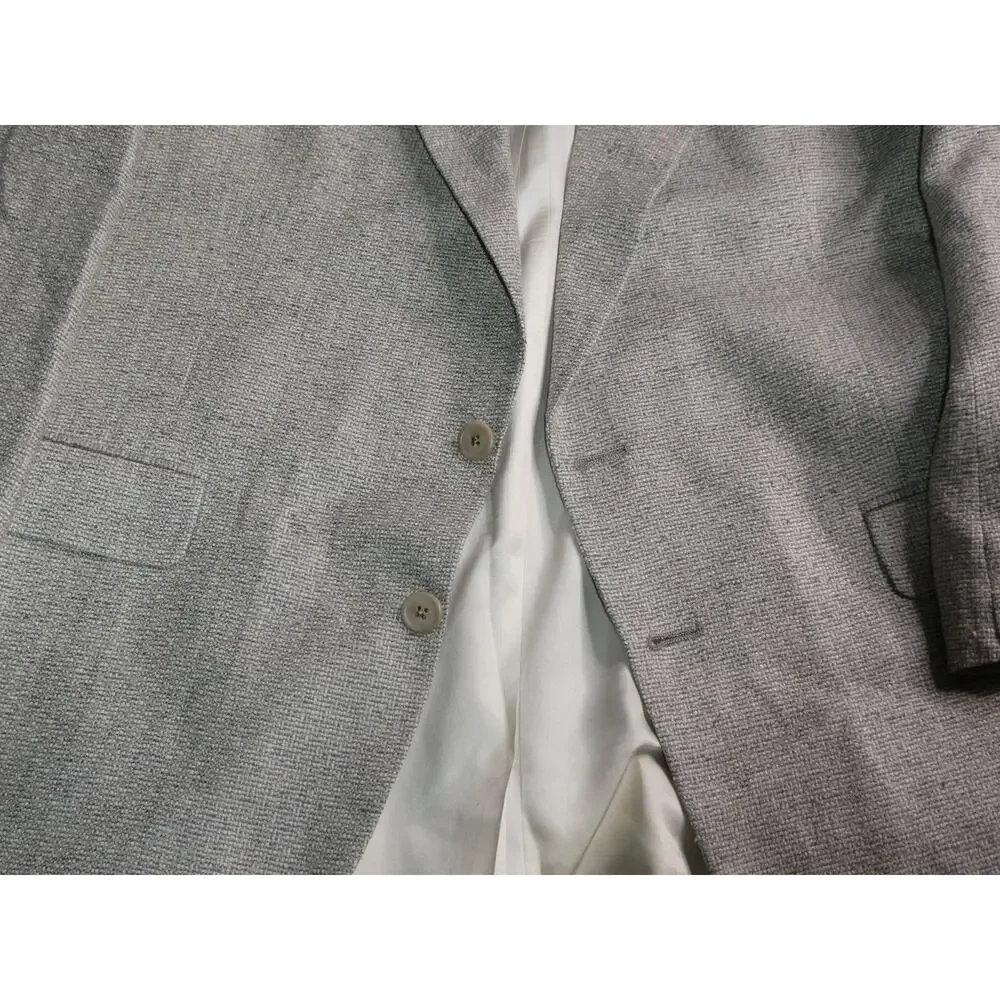 Hart Schaffner & Marx silk, silfino sport coat, 40R, light gray herringbone